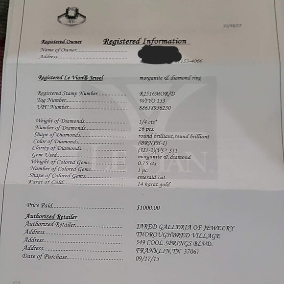 LeVian 14kt gold ring size 6 - Picture 4 of 4